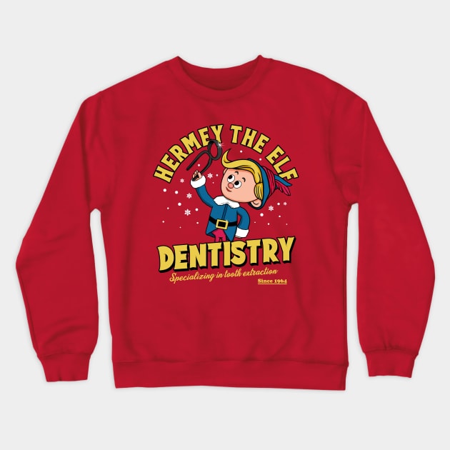 Hermey The Elf Dentistry Crewneck Sweatshirt by OniSide